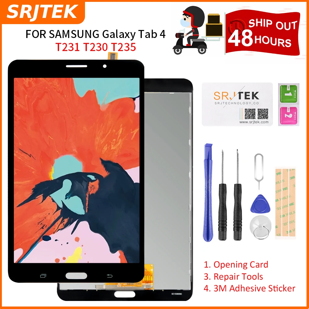 

Srjtek For Samsung Galaxy Tab 4 7.0 SM-T231 T230 T235 SM-T231 SM-T230 Touch Screen Digitizer LCD Display Matrix Assembly Parts