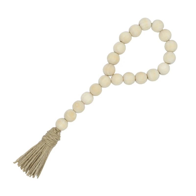 

Tassle Farmhouse Beads Natural Wood Bead Garland Kids Baby Nursery Room Decor