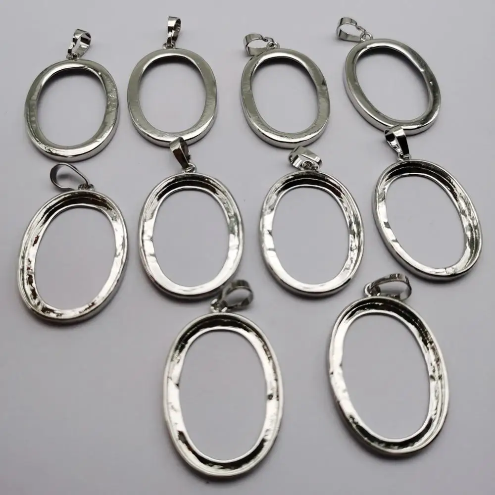 Медная Посеребренная Подвеска без камня для 22x30 мм Ювелирные изделия женщин