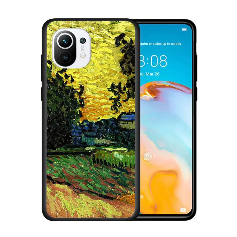 

Van Gogh Oil Painting for Xiaomi Mi 11 10T Note 10 Ultra 5G 9 9T SE 8 A3 A2 A1 6X Pro Play F1 Lite 5G Black Phone Case