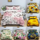 Комплект постельного белья с пододеяльником с цветочным рисунком