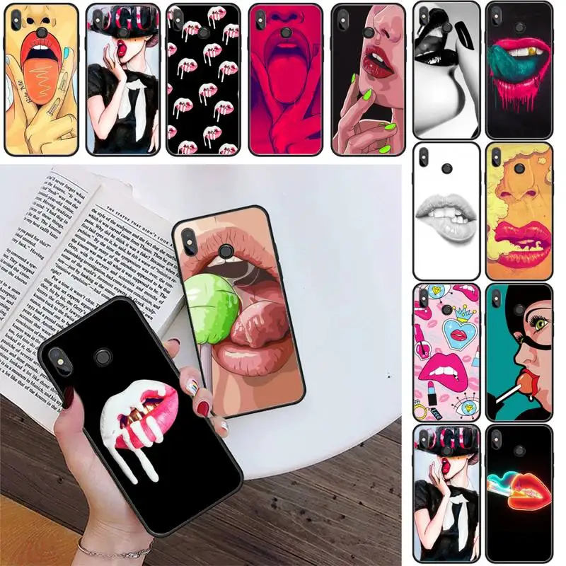 

Sexy Girl red Lips Phone Case For Xiaomi Redmi Note7 Pro Note8 Pro 8T Note9 9S Redmi8 8A Note10 9C