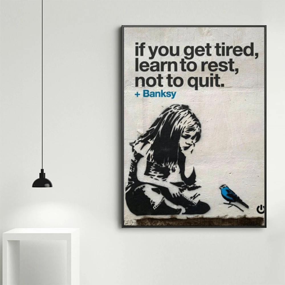 Граффити уличная девушка вдохновляющие цитаты Картина на холсте постеры и