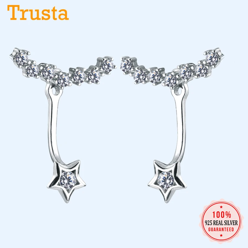 Женские серьги серебристого цвета Trusta серьги-гвоздики из стерлингового серебра