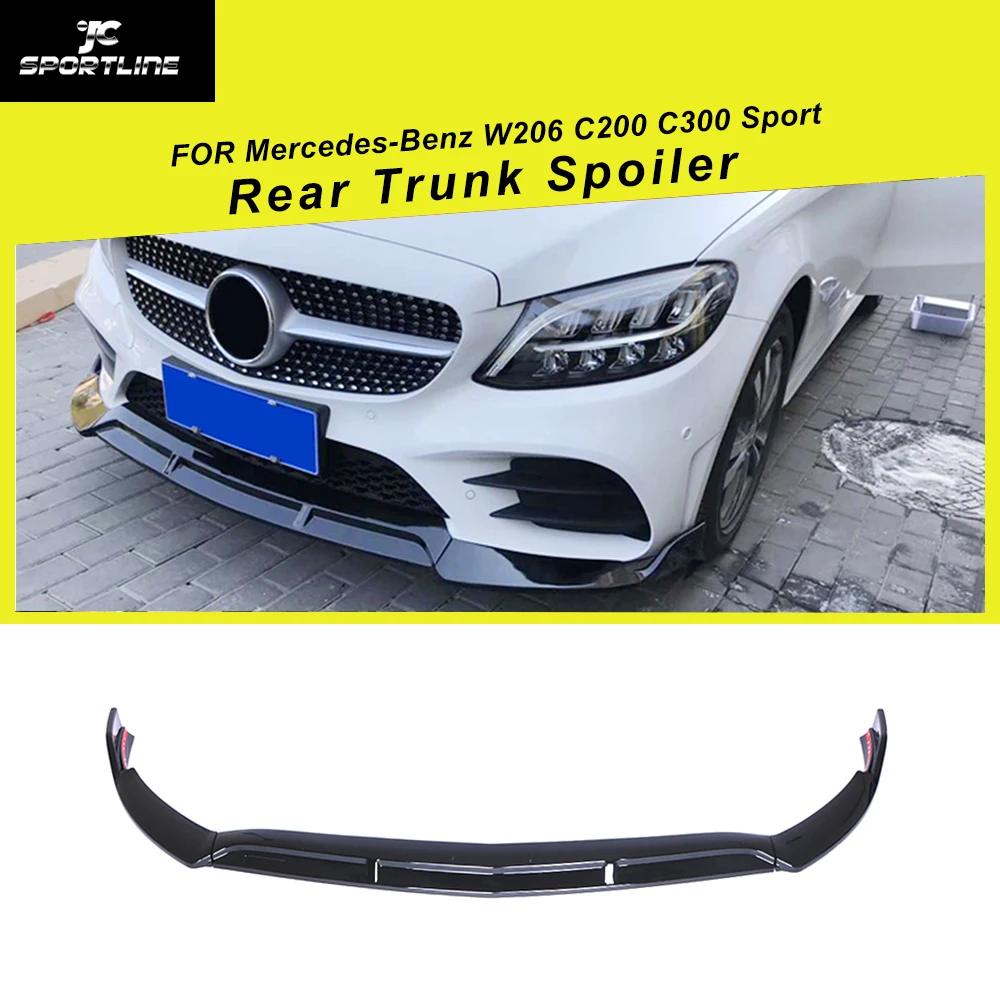 Для Mercedes-Benz C Class W205 C200 C300 Sport передний бампер для губ разветвители ABS глянцевый черный 3 шт./компл