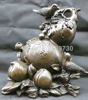 Бесплатная доставка &lt13' китайская фиолетовая бронзовая резная Статуэтка пируз