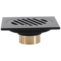 4 inch square shower drain with removable cover grate brass anti clogging and odor point floor drain assembly with hair catcher