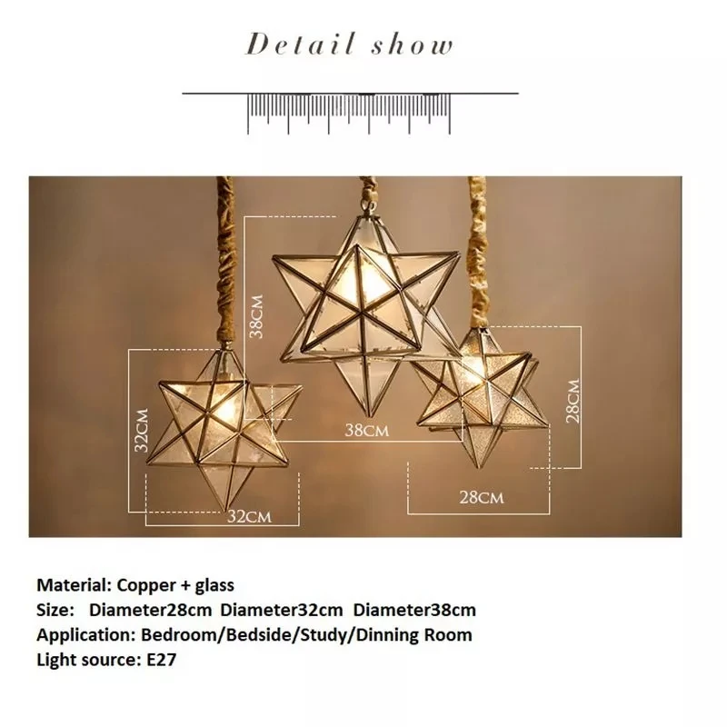 Медный Подвесной ретро-светильник LukLoy в виде звезды Подвесная лампа для коридора