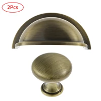 2pc furniture handles zinc alloy cabinet pulls with screws shell shape wardrobe drawer knob round dresser handle door pull knobs