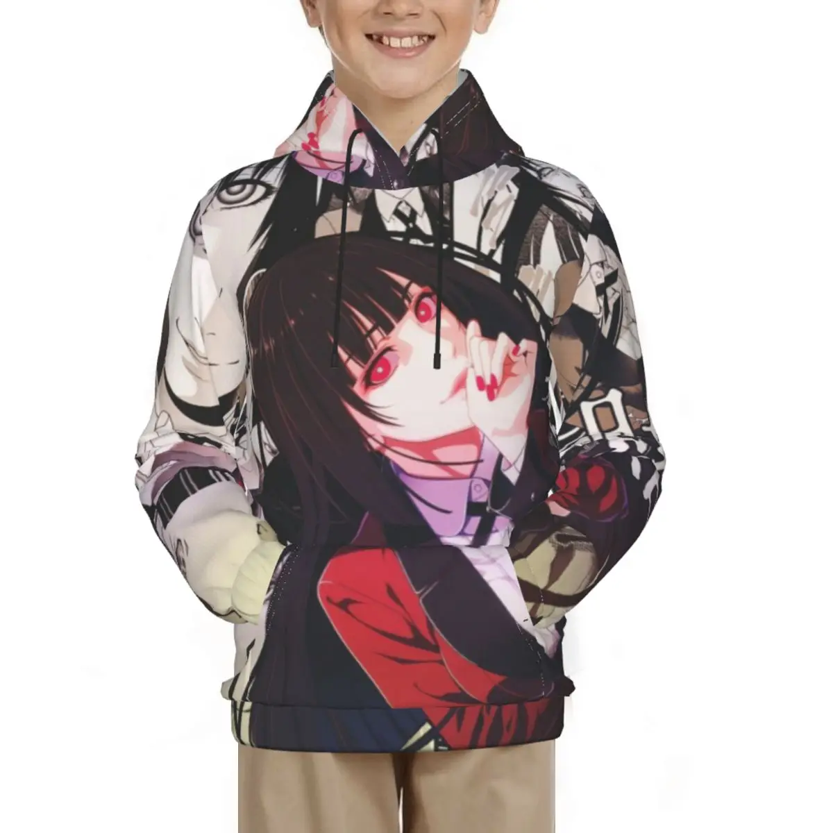 

Детская толстовка Kakegurui, толстовка с капюшоном и 3D-принтом, пуловер, Свитшот