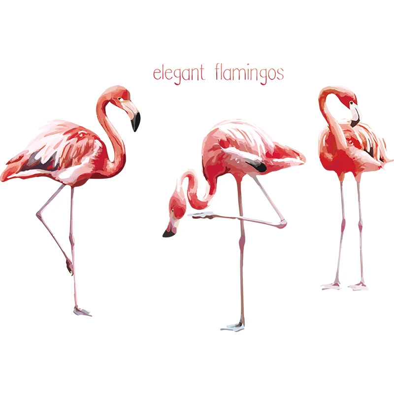 

[SHIJUEHEZI] Flower Wall Sticker DIY Plant Leaves Flamingo Birds Wall Decals for Living Room Nursery Kitchen House Decoration
