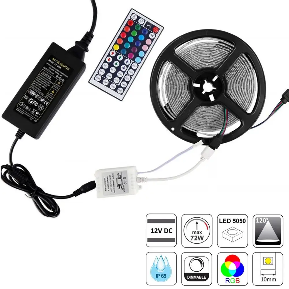5050 SMD Светодиодные ленты светильник RGB гибкая лента fita светодиодный 1 м-10 м клейкие
