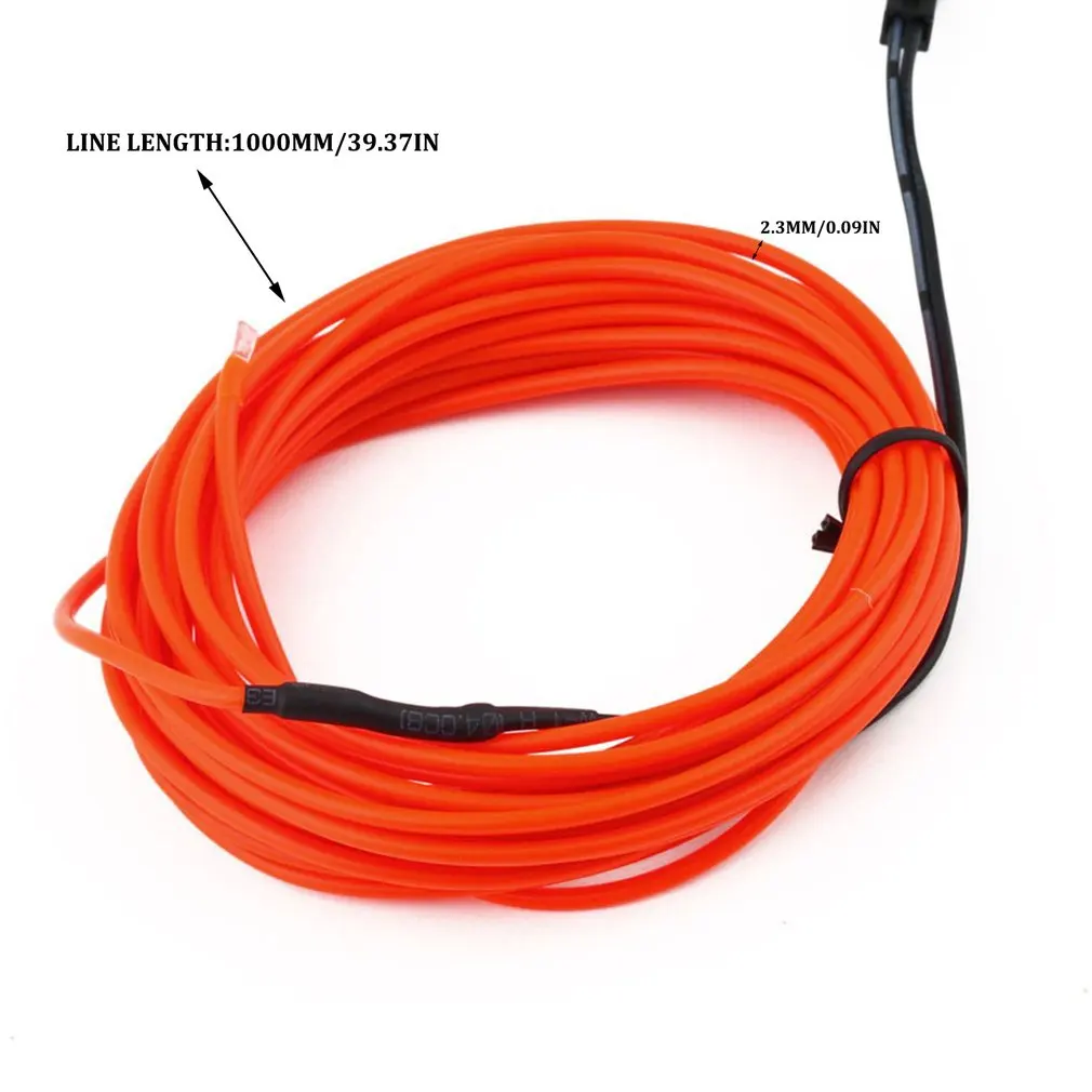 

Battery Operated Luminescent Neon 2.3mm LED Lights Glow Wire String Strip Rope EL Wire String Strip Rope Tube Red