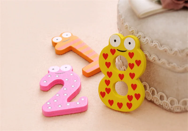 10 шт./компл. Детские цифры магниты на холодильник фигурки математика деревянные