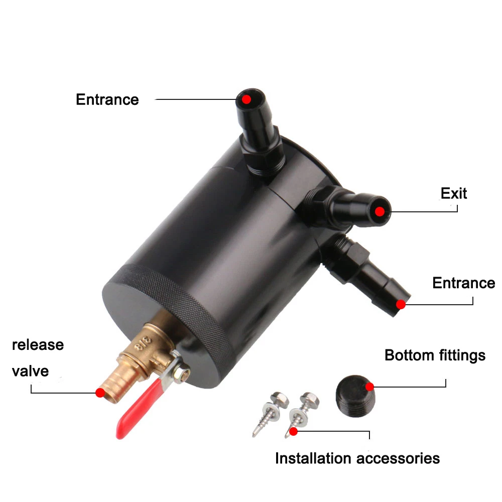 Универсальный Гоночный компактный маслоуловитель двигателя бак с 3-портовым