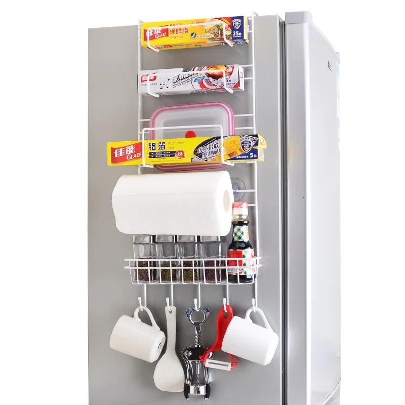 

Профессиональная кухонная стойка для хранения, органайзер с разными боковыми полками для холодильника, бутылок, приправ для