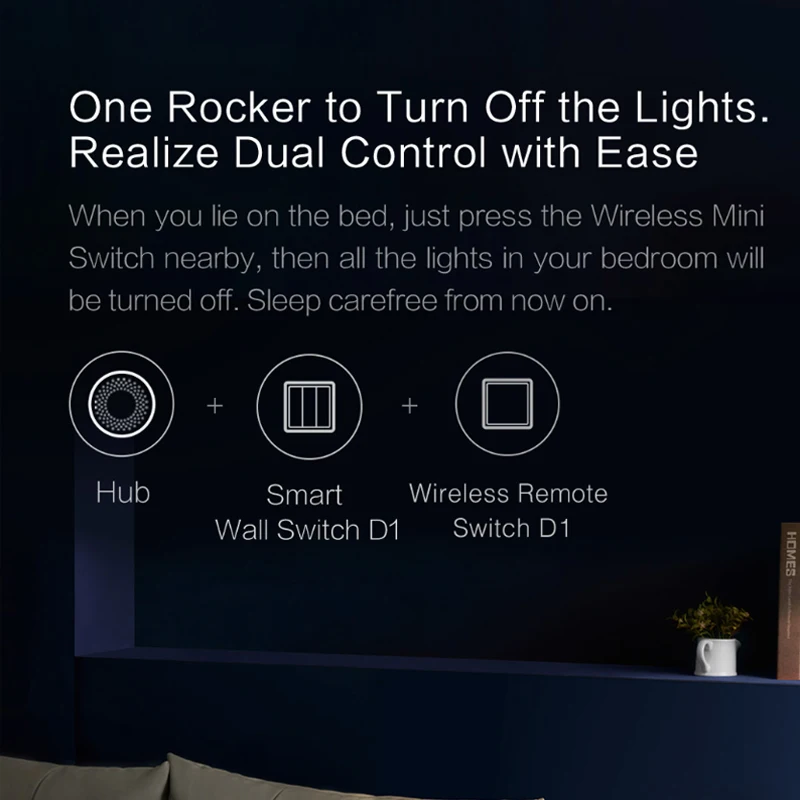 Настенный выключатель Aqara D1 ZigBee с дистанционным управлением работает