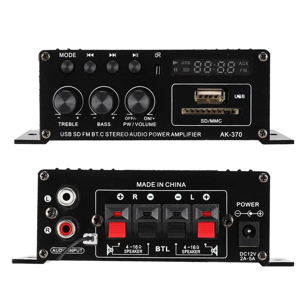 Усилитель мощности 25Wx 2 Ak380 Bluetooth Hi-Fi 2-канальный усилитель для домашнего