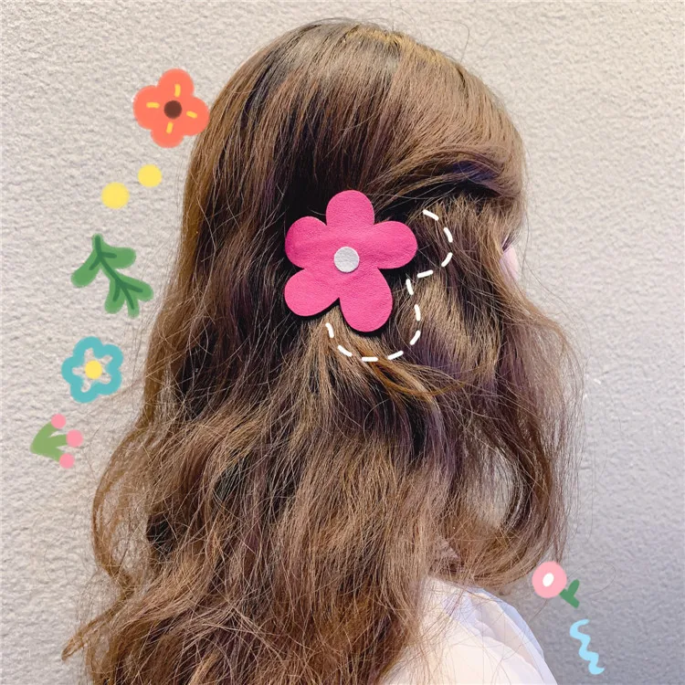 Новинка корейский стиль простая заколка для волос с большим цветком девочек