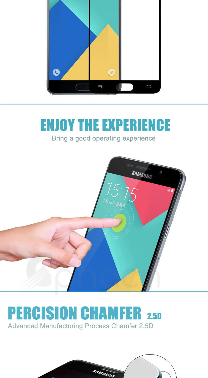 9D полное покрытие из закаленного стекла на для Samsung Galaxy A7 A5 A3 J3 J5 J7 S7 Защитная пленка для экрана