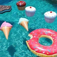 40 hot sales swimming pool float water swim ring ice cream shaped inflatable play game toy