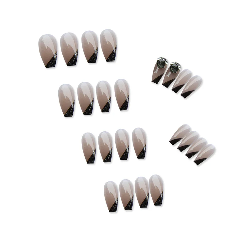

24 Nail Stickers False Nails With Glue Fake Nails Long Paragraph Ballet Diamond Nail Stickers Finished Diy Manicure Tools