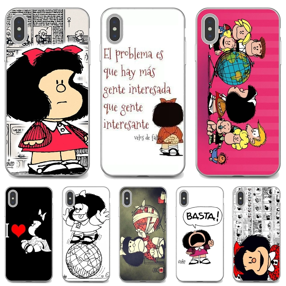 

Cartoon-Mafalda-Girl For Apple iPhone 10 11 12 Pro Mini 4S 5S SE 5C 6 6S 7 8 X XR XS Plus Max 2020 Soft TPU Covers