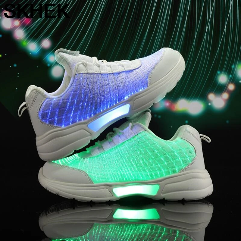 SKHEK/Новинка Детские светящиеся кроссовки с USB подсветкой Детская обувь Тапочки