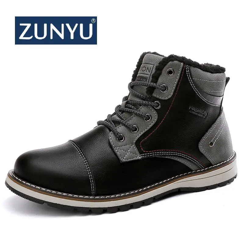 Новые кашемировые сохраняющие тепло мужские зимние ботинки ZUNYU