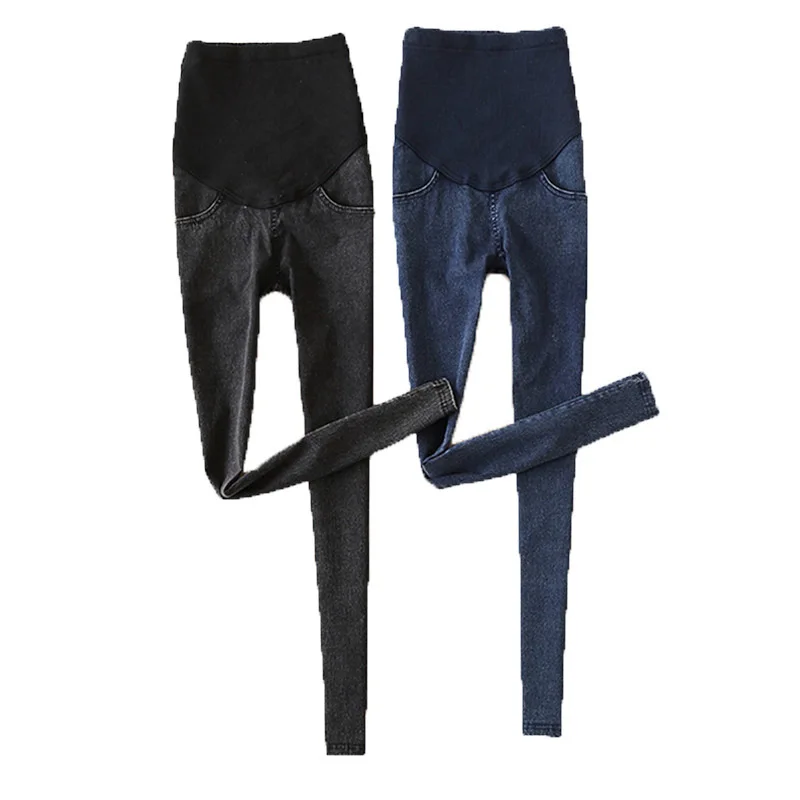 Женские джинсы для беременных зимние высокая талия Подтяжка живота регулируемые