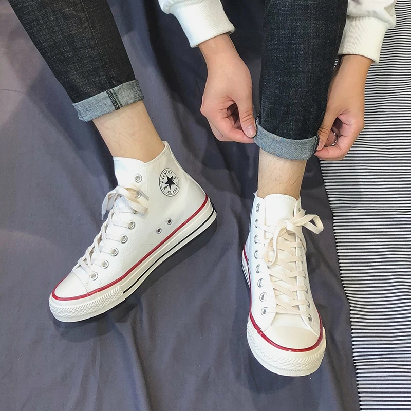 

Retro Classic Canvas Sneakers Men Casual Breathable Vulcanized Black High top Sneakers Men Trainers Shoes Zapatillas Lona Hombre