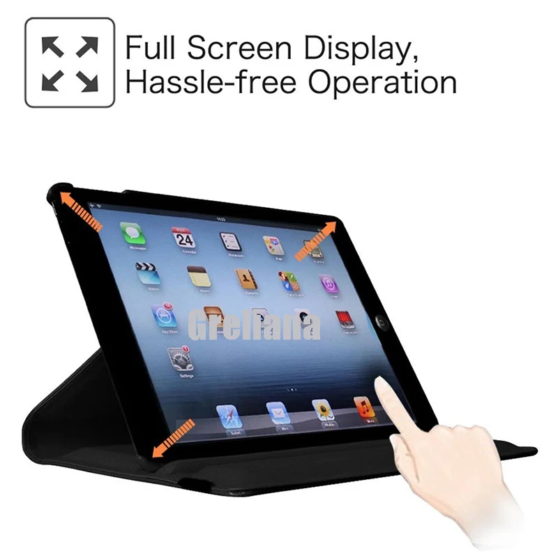 Чехол для iPad 2 модели чехлов A1395 A1396 A1397 вращение на 360 градусов из искусственной