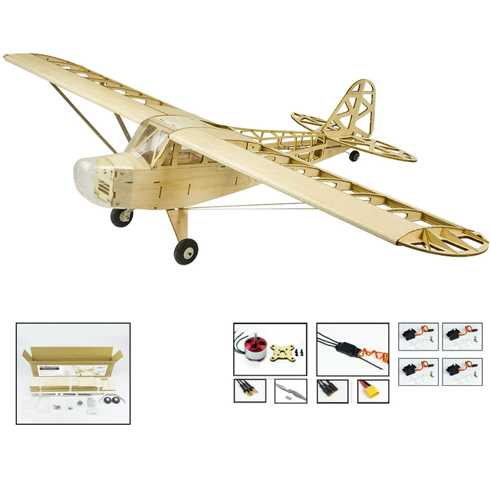 S2304 Balsa дерево RC самолет 1200 мм Электрический питание J3 CUB в разобранном виде RC самолет комплект/PNP версия DIY Летающая модель RC игрушка