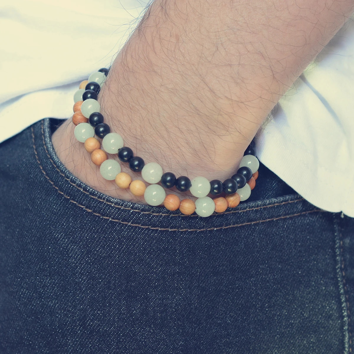 Мужские и женские светящиеся вечерние браслеты из натурального дерева для