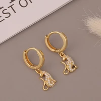 andshiny simple gold stud earrings animal leopard panthera pardus eardrop cubic zirconia earrings eardrop fashion earring women
