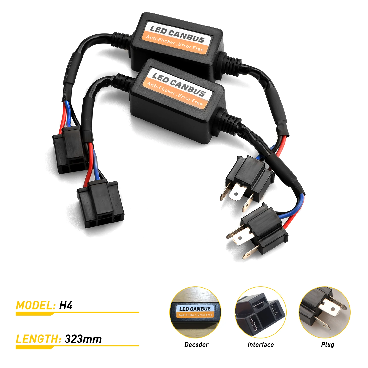 Auxito H7 светодиодный Canbus декодер для автомобилей светодиодный фары H8 H11 9005/HB3 9006/HB4 H4/9003 Предупреждение компенсатор ошибок нагрузочный резистор