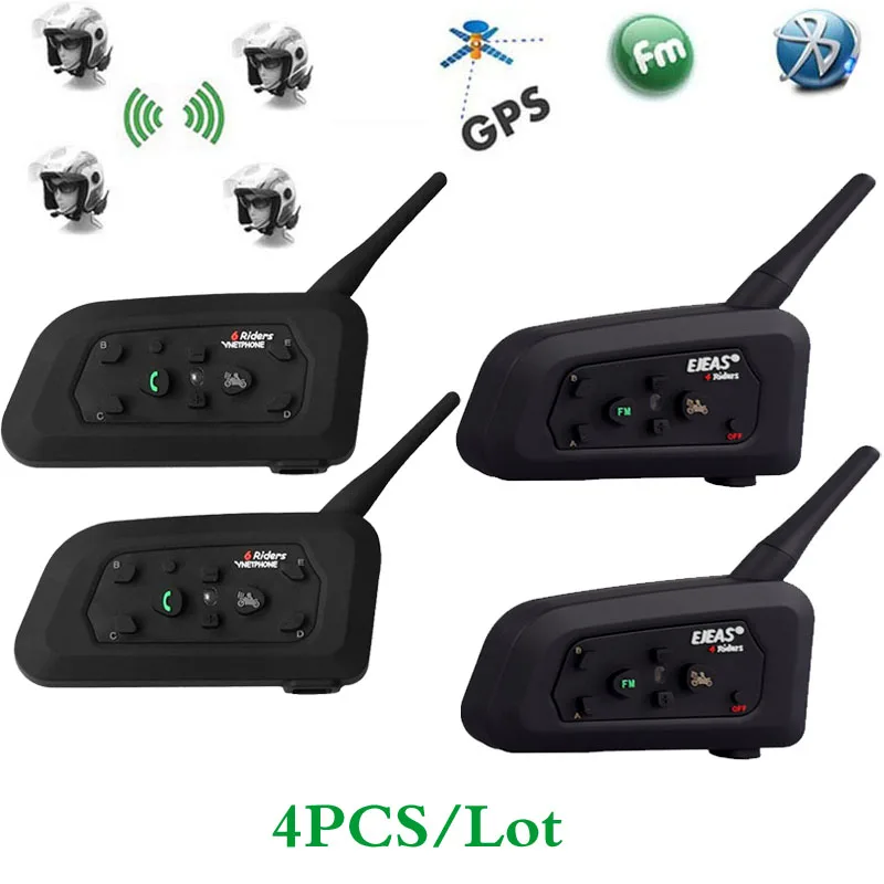 Bluetooth гарнитура для шлема 4 шт./лот 1200 м|Наушники шлемов| |