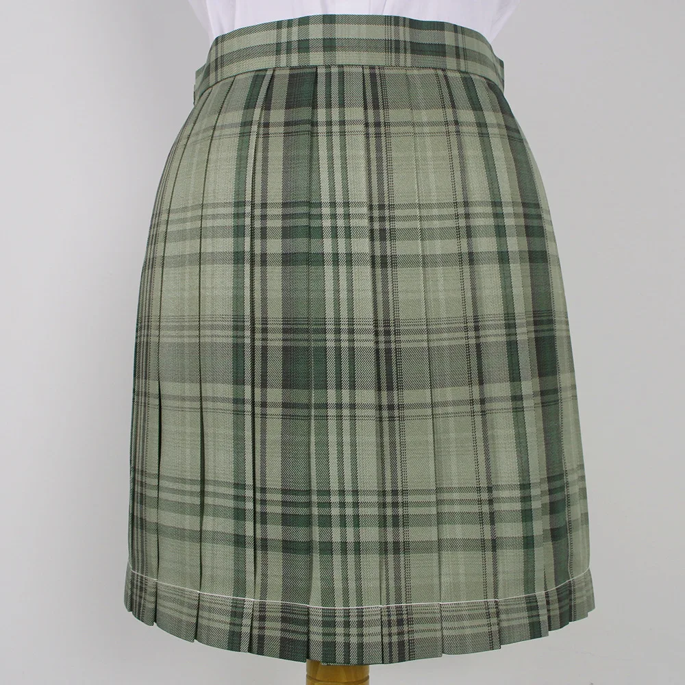 Летняя женская бамбуковая зеленая JK Униформа юбка Студенческая Высокая талия