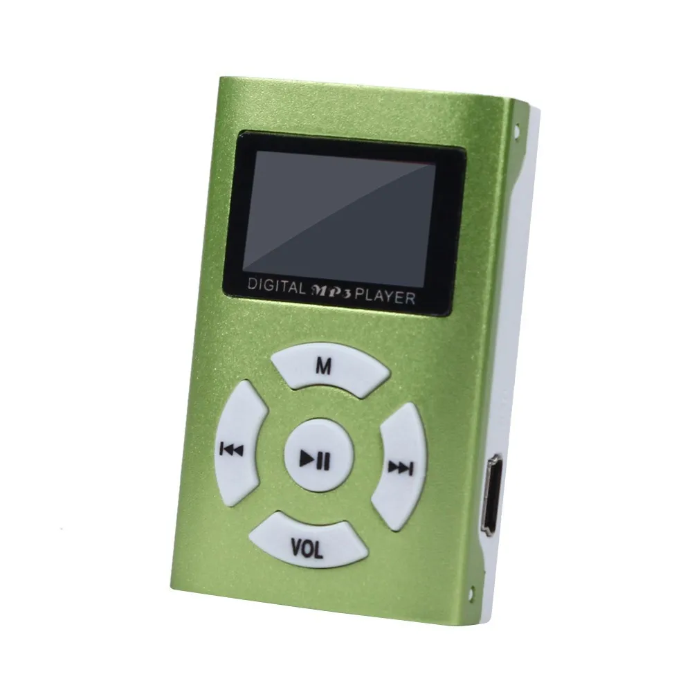 Зеленый Мини-usb MP3 Плеер с ЖК-экраном 32 ГБ Micro SD TF карта перезаряжаемые музыкальные плееры 3,5 мм разъем портативный аудио воспроизводитель Mp3 Плеер - Цвет: Зеленый