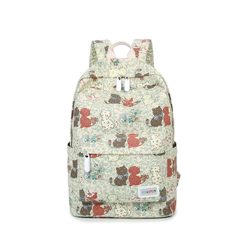 Милый рюкзак с принтом, нейлоновый школьный рюкзак для ноутбука, Большой Вместительный школьный Классический женский рюкзак Mochila, дорожный ...