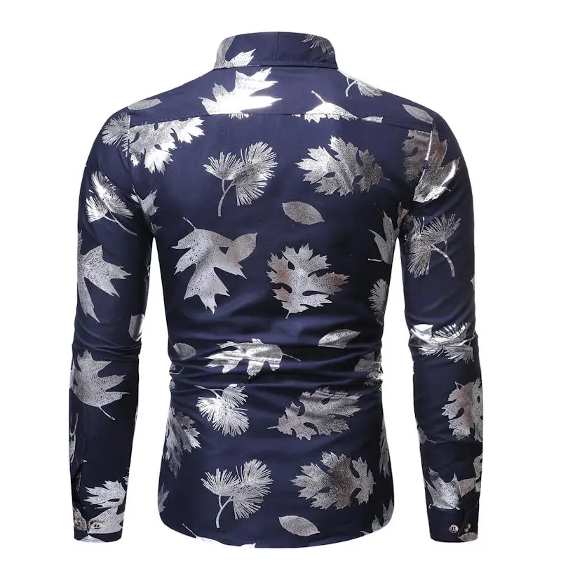 

2020 Mens Long Sleeve Shirt printing Shirt Male Tops Homme Temperament casual lapel man long sleeve flower shirt streetwear