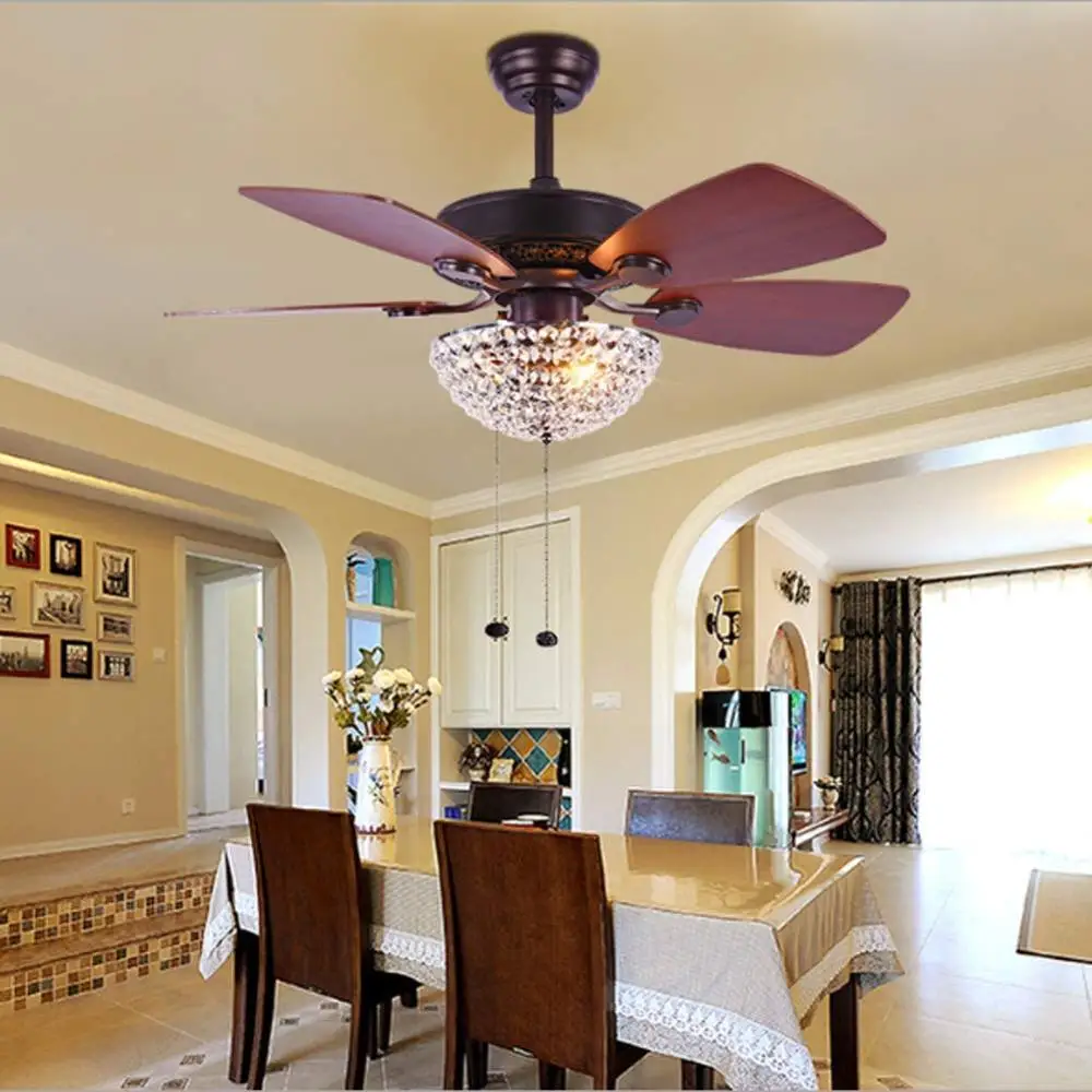 Хрустальный потолочный вентилятор с дистанционным управлением простой