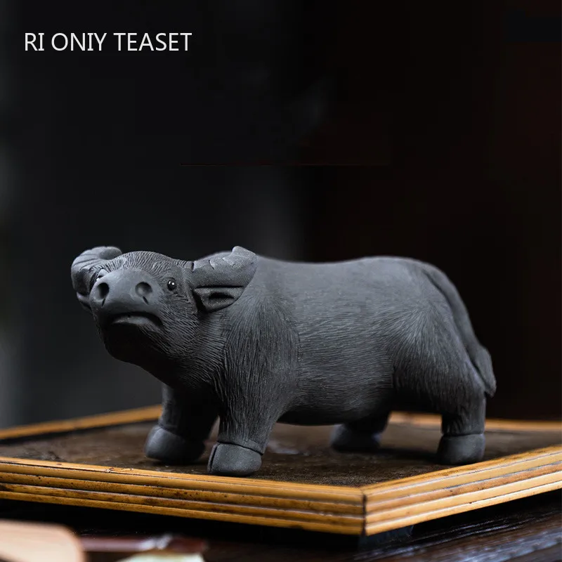 

Йисинг фиолетовые глиняные Чай Pet Лаки зодиака Статуэтка крупного рогатого скота Чай Статуэтка орнамент ручной работы предметы Скульптура ...