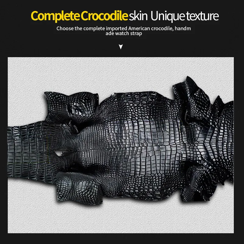 Роскошные острорылый крокодил кожаный ремень для бренд Наручные часы Для мужчин