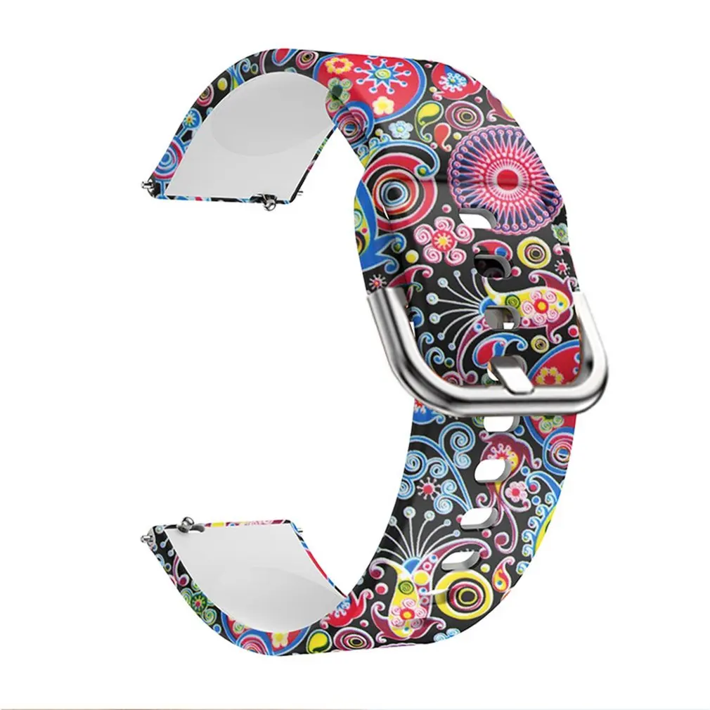 

For Haylou Solar LS05 22mm Dynamic Watch Band Waterproof Flowery Color Painting Silicone Strap