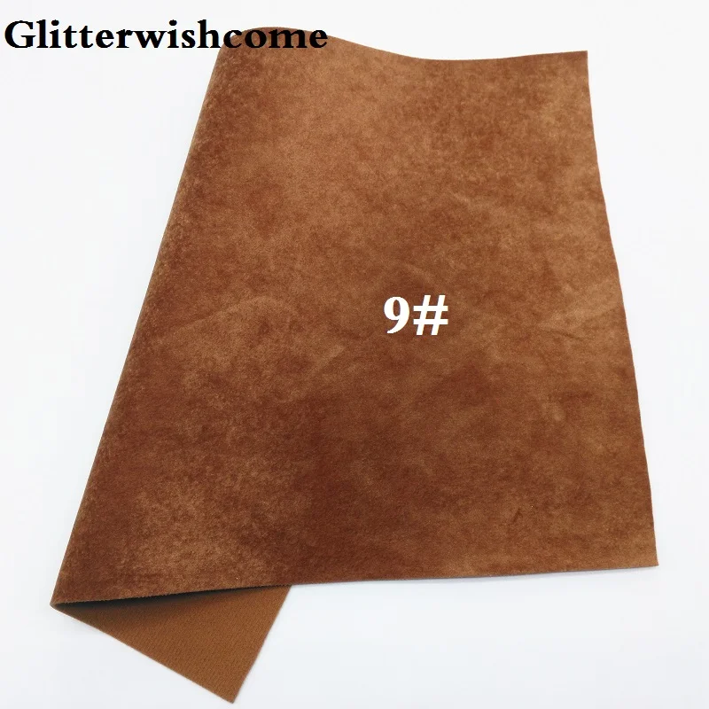 9 Glitterwishcome 21X29 см A4 размер винил для бантов искусственная кожа Бархат Кожа Fabirc искусственная кожа листы для бантов, GM118A - Цвет: 9