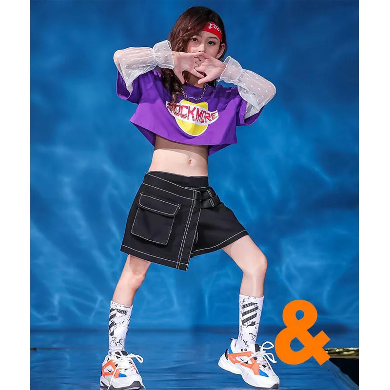 

Girls Cool Hip Hop Clothing Casual Sweatshirt Top Crop T Shirt Pants for Girls Jazz Dance Costumes Wear Ballroom Stage Clothes