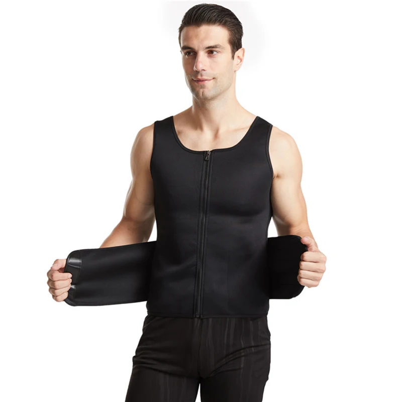 Men Waist Trainer Vest for Weight loss Hot Neoprene Corset Body Shaper Zipper Sauna Tank Top Workout Shapers Shirt Shapers
