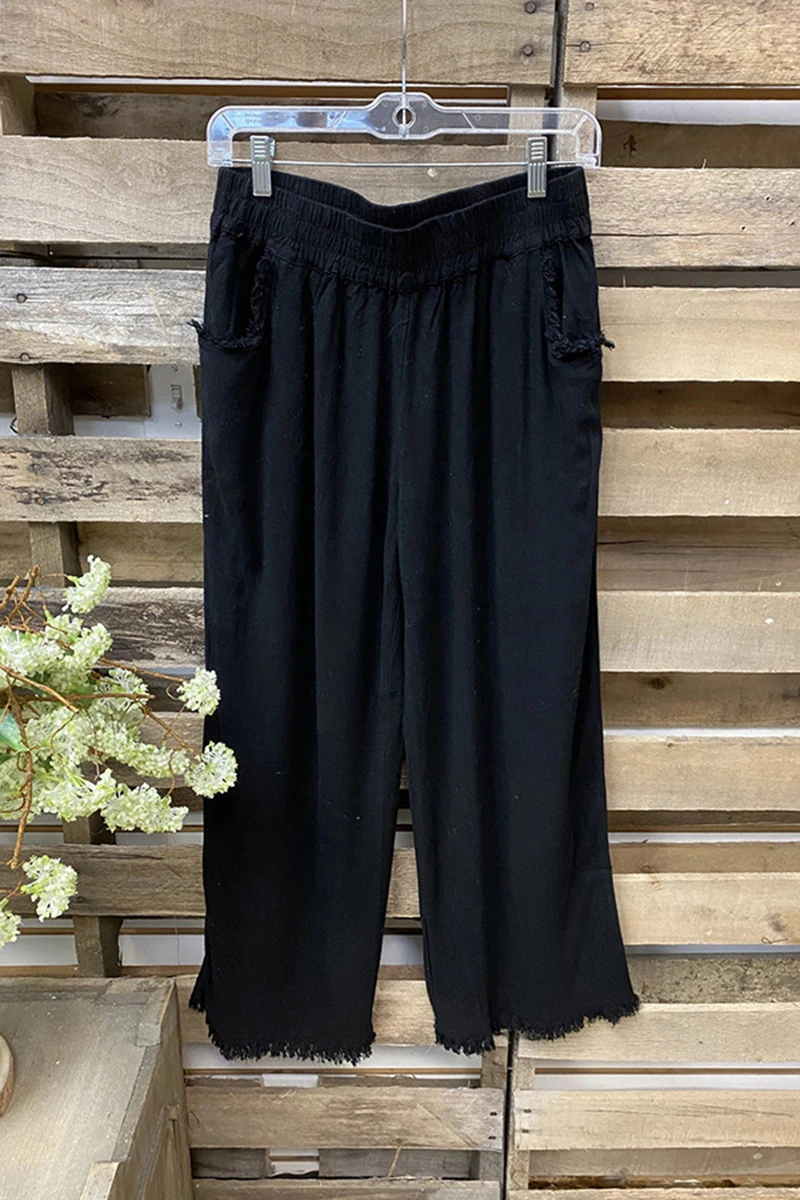 

Women Vintage Solid Color Pants 2021 Cotton Linen Casual Pant Harajuku Trousers Streetwear Summer Ladies Tassel Plus Size Female