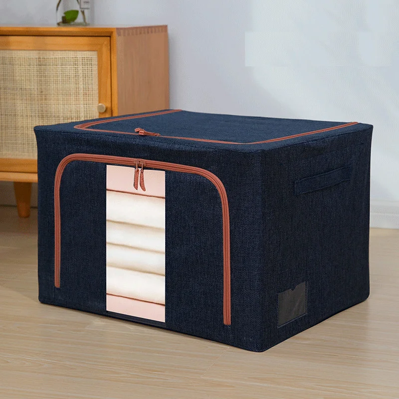

Large Capacity Multifunction Organizer Box Cabinet Container Clothes Toys Books Steel Frame Foldable Storage Box Finishing Case